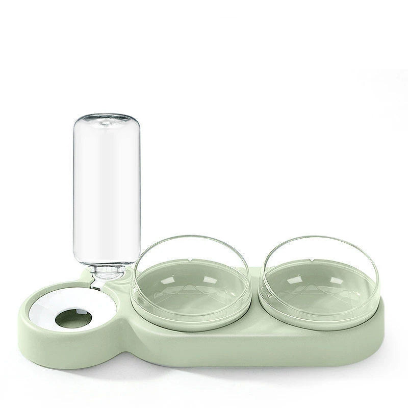 Cat Food Bowl Pet Dog Automatic Feeder With Water Dispenser Drinking For Cat Dog Double Bowl Raised Stand Dish 3 in 1