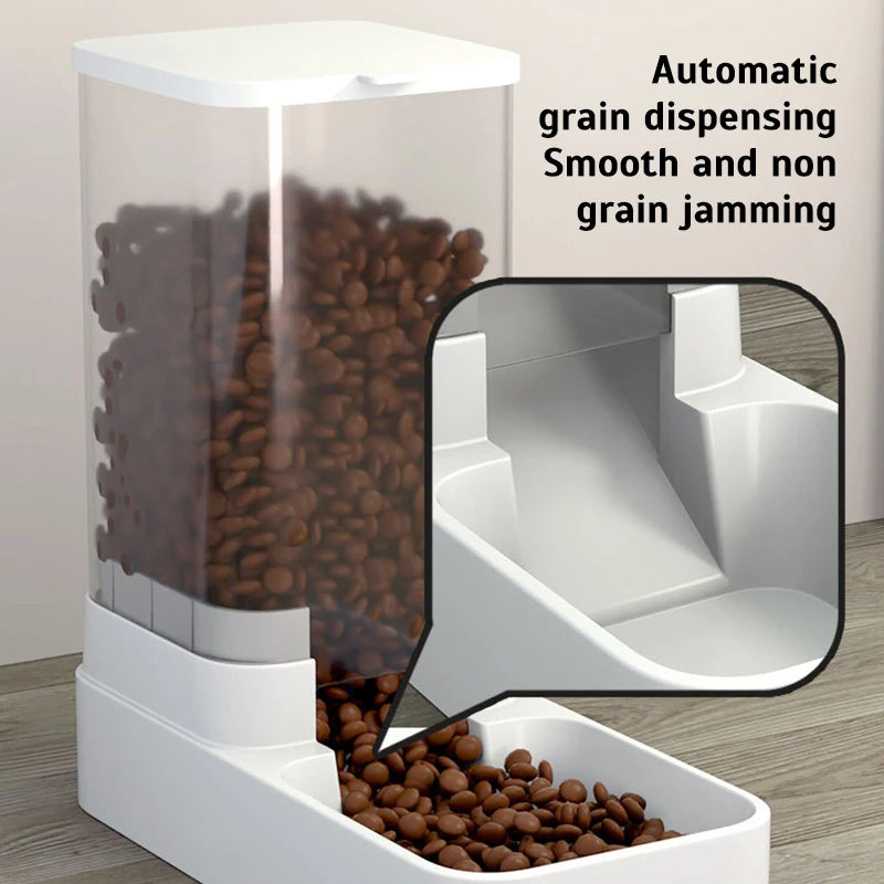 Dog Feeder Cat Automatic Feeding Water Bowl Transparent Pet Food Storage Dispenser Container Puppy Kitten Accessories