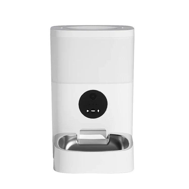 6L Intelligent Pet Feeder with WiFi Smart Automatic Cat Dog Food Water Dispenser ABS Stainless Steel Material Includes Cam-era