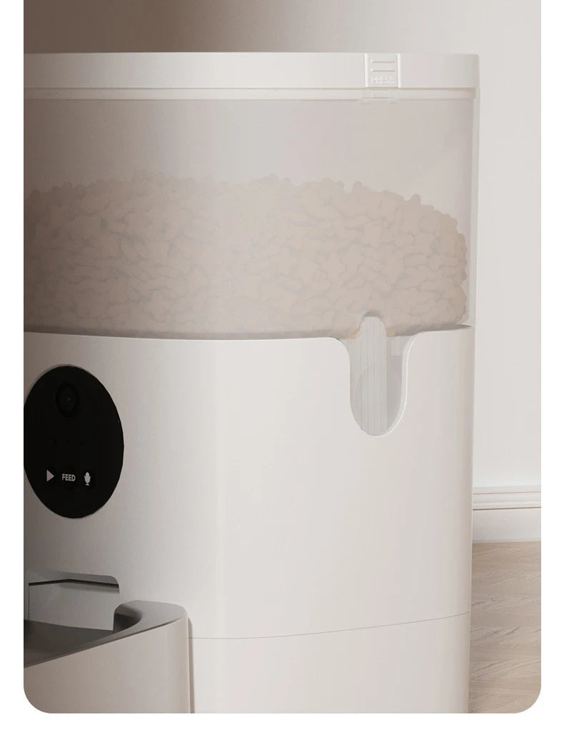 6L Intelligent Pet Feeder with WiFi Smart Automatic Cat Dog Food Water Dispenser ABS Stainless Steel Material Includes Cam-era
