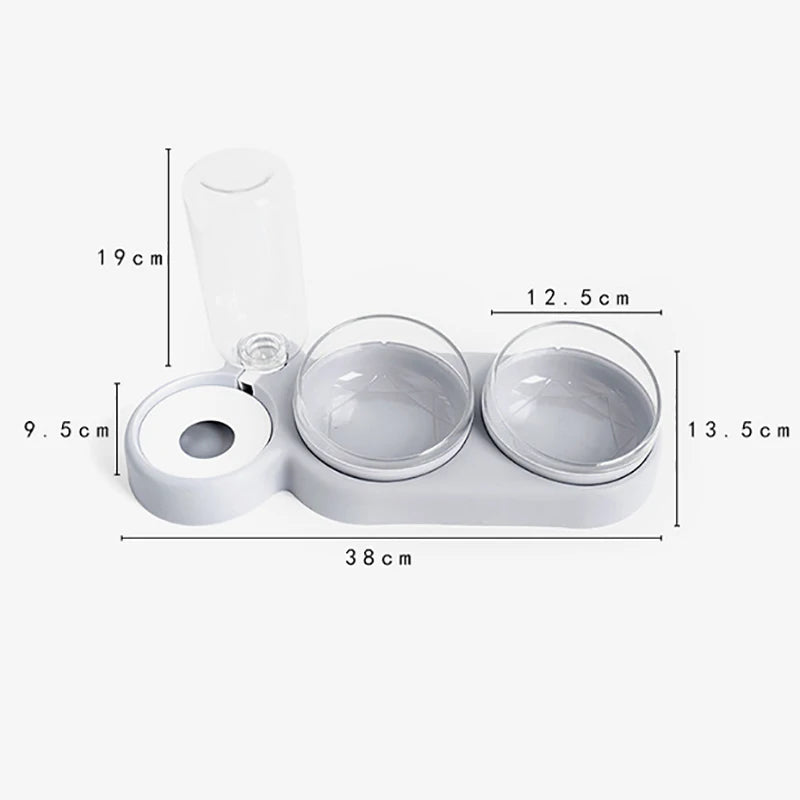 Cat Food Bowl Pet Dog Automatic Feeder With Water Dispenser Drinking For Cat Dog Double Bowl Raised Stand Dish 3 in 1