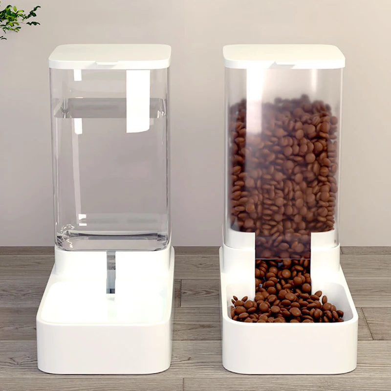Dog Feeder Cat Automatic Feeding Water Bowl Transparent Pet Food Storage Dispenser Container Puppy Kitten Accessories