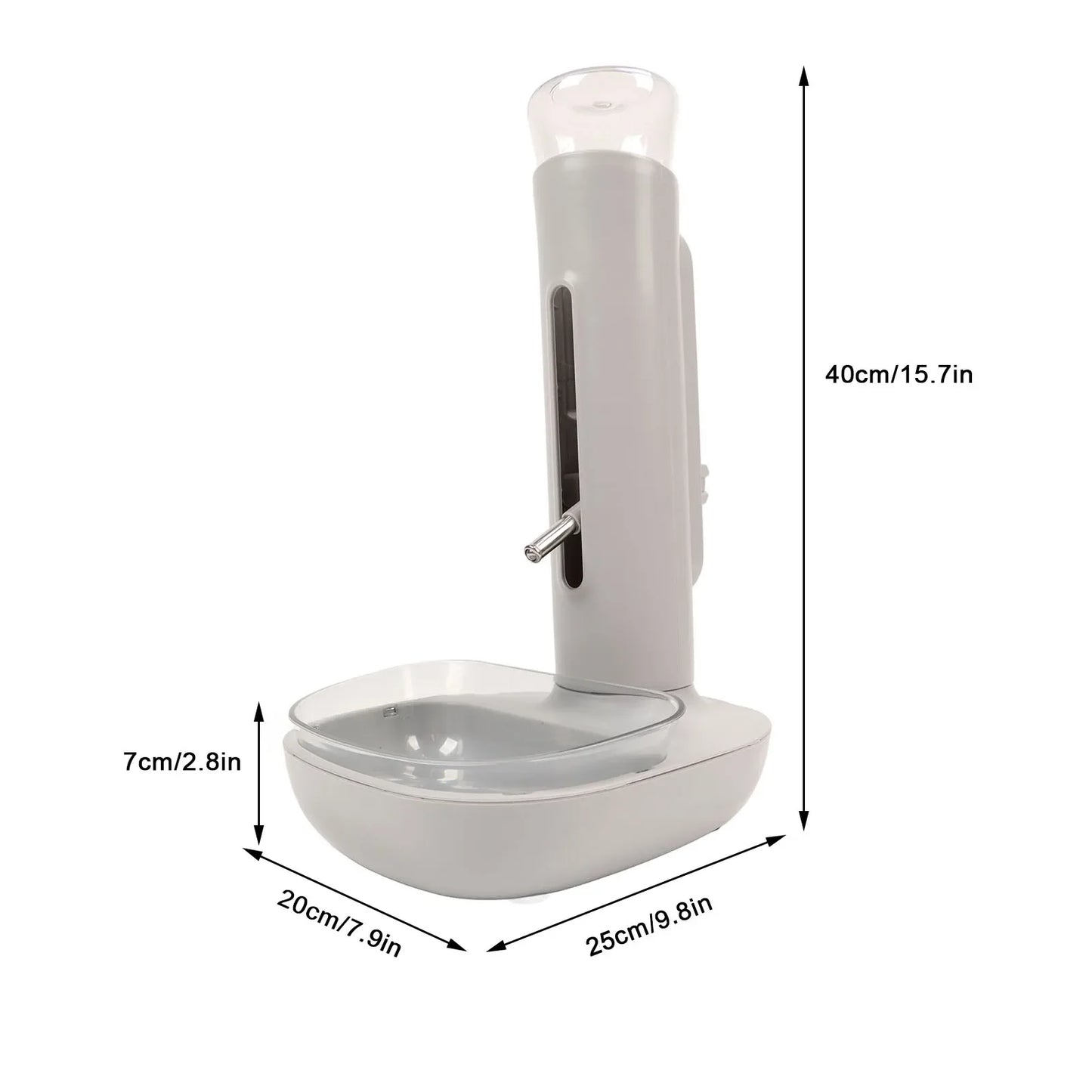 Pet Standing Water Dispenser Bowl, Automatic, Detachable, Pet Drinking Feeder for Dogs and Cats, 680ml