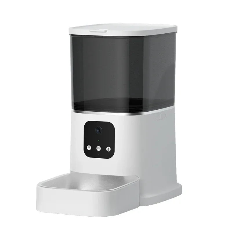 6L Automatic Cat Feeder,wi-fi Enabled Smart Pet Feeder for Cats and Dogs,auto Dog Food Dispenser Color Box White Bowls 1 Box 2kg