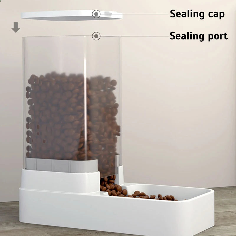 Dog Feeder Cat Automatic Feeding Water Bowl Transparent Pet Food Storage Dispenser Container Puppy Kitten Accessories
