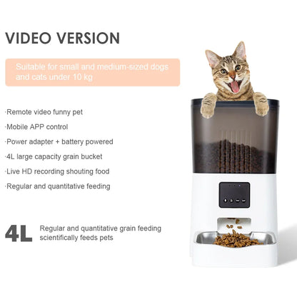 6L Automatic Cat Feeder,wi-fi Enabled Smart Pet Feeder for Cats and Dogs,auto Dog Food Dispenser Color Box White Bowls 1 Box 2kg