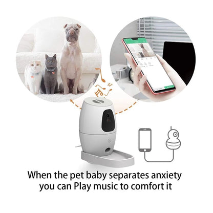 Smart Automatic Dog Camera Treat Dispenser, Pet Feeder with Camera, Remote Control App, Wi-Fi