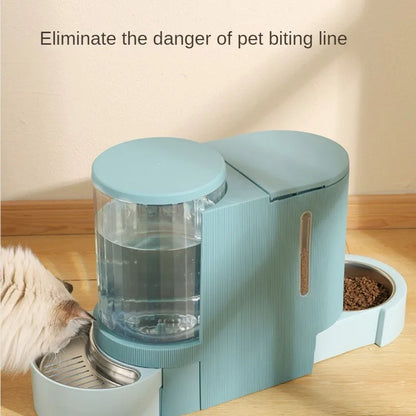 Pet Water Fountain and Automatic Feeder - 2-in-1 Food and Water Dispenser for Cats and Dogs