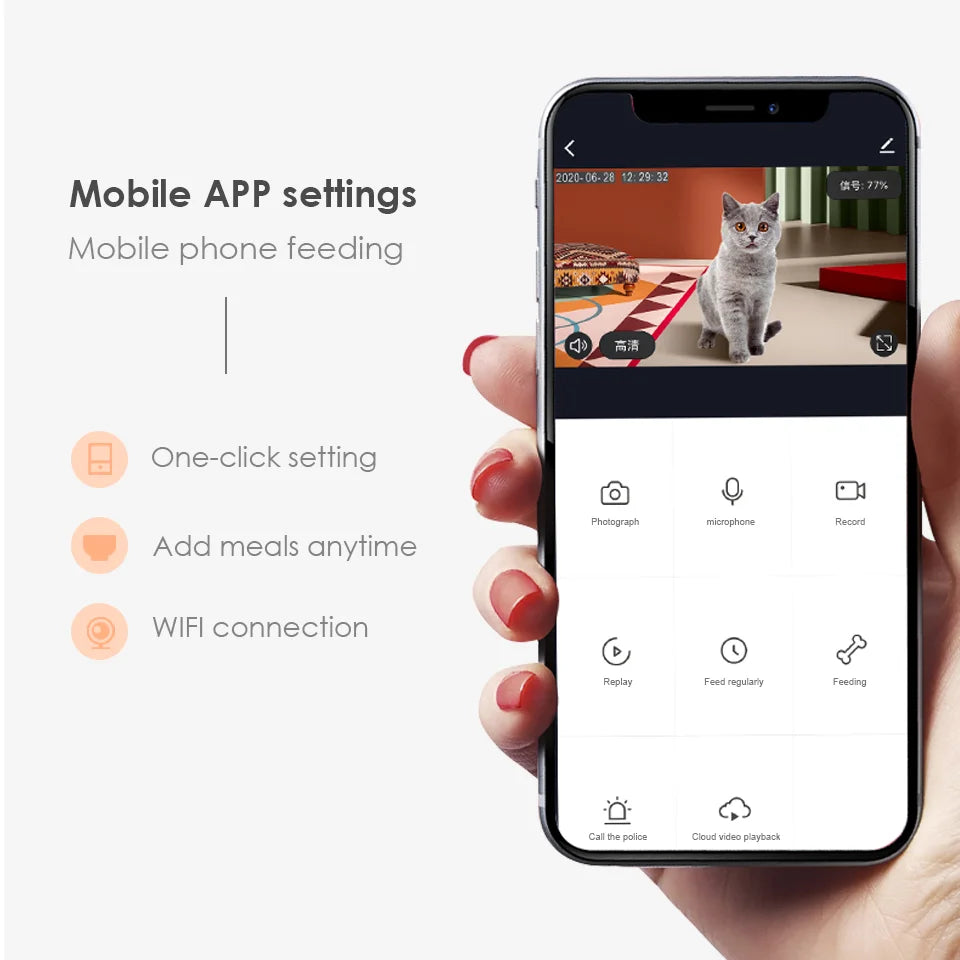 6L Automatic Cat Feeder,wi-fi Enabled Smart Pet Feeder for Cats and Dogs,auto Dog Food Dispenser Color Box White Bowls 1 Box 2kg
