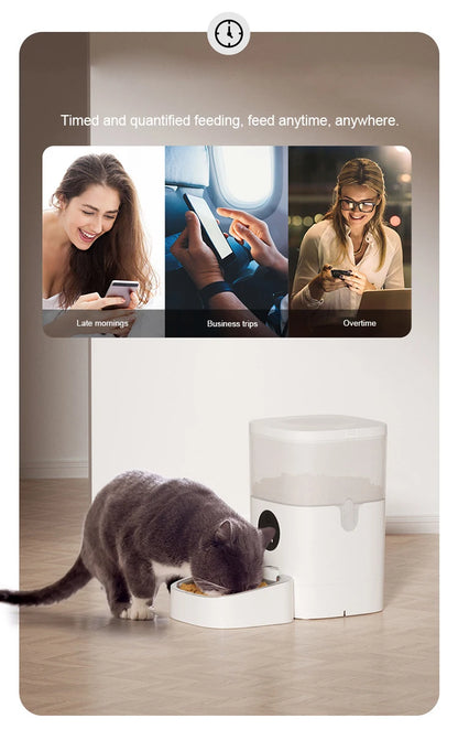 Wholesale Pet Feeders Stainless Steel Bowl Food Dispenser Timed Cat Dog Bowl Smart Automatic Pet Feeder With Cam-era