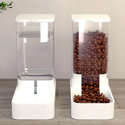 Dog Feeder Cat Automatic Feeding Water Bowl Transparent Pet Food Storage Dispenser Container Puppy Kitten Accessories