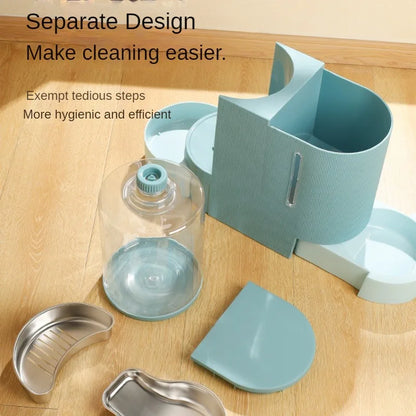 Pet Water Fountain and Automatic Feeder - 2-in-1 Food and Water Dispenser for Cats and Dogs
