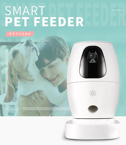 Smart Automatic Dog Camera Treat Dispenser, Pet Feeder with Camera, Remote Control App, Wi-Fi