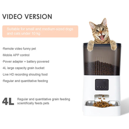 6L Automatic Cat Feeder,wi-fi Enabled Smart Pet Feeder for Cats and Dogs,auto Dog Food Dispenser Color Box White Bowls 1 Box 2kg