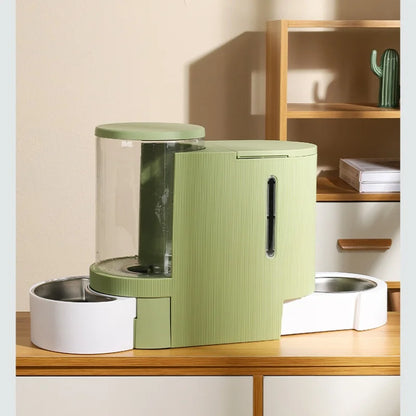 Pet Water Fountain and Automatic Feeder - 2-in-1 Food and Water Dispenser for Cats and Dogs