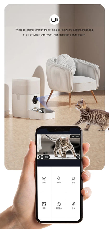 Wholesale Pet Feeders Stainless Steel Bowl Food Dispenser Timed Cat Dog Bowl Smart Automatic Pet Feeder With Cam-era