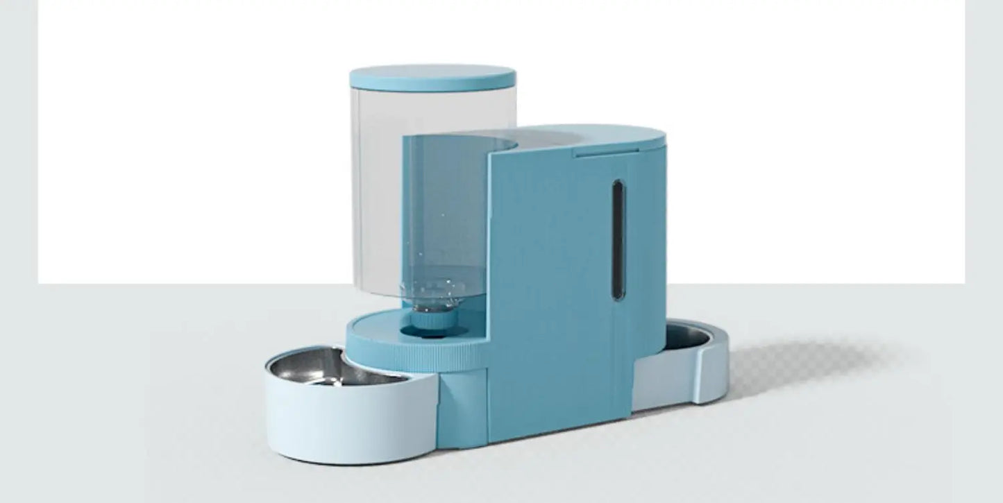 Pet Water Fountain and Automatic Feeder - 2-in-1 Food and Water Dispenser for Cats and Dogs