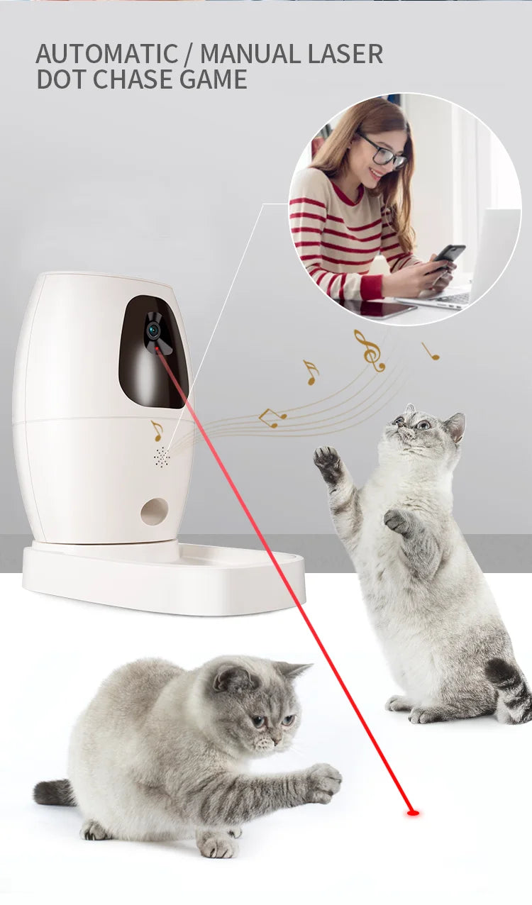 Smart Automatic Dog Camera Treat Dispenser, Pet Feeder with Camera, Remote Control App, Wi-Fi