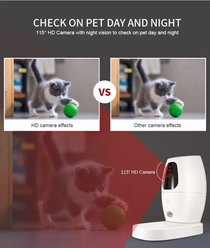Smart Automatic Dog Camera Treat Dispenser, Pet Feeder with Camera, Remote Control App, Wi-Fi