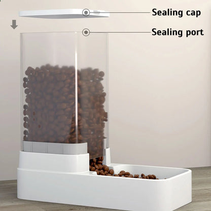 Dog Feeder Cat Automatic Feeding Water Bowl Transparent Pet Food Storage Dispenser Container Puppy Kitten Accessories