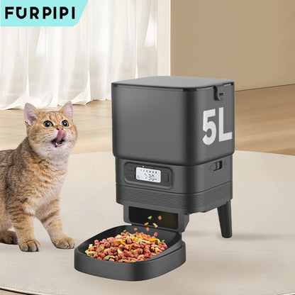 Automatic Feeder for Cat Dog 5G WiFi Smart Cat Feeder Feed Time Setting for Pets Dogs Cats Food Automatic Dispenser Bowl Furpipi