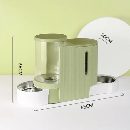 Pet Water Fountain and Automatic Feeder - 2-in-1 Food and Water Dispenser for Cats and Dogs