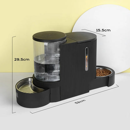 Pet Water Fountain and Automatic Feeder - 2-in-1 Food and Water Dispenser for Cats and Dogs