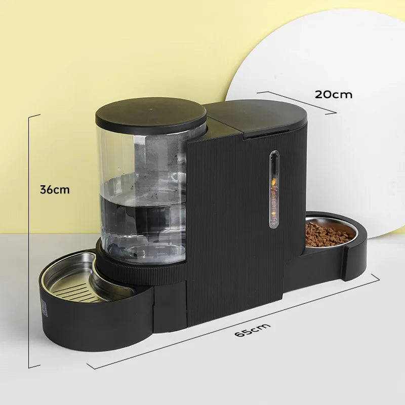 Pet Water Fountain and Automatic Feeder - 2-in-1 Food and Water Dispenser for Cats and Dogs