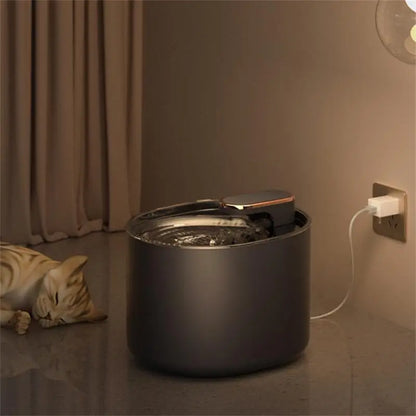 Automatic Cat Water Fountain with LED Light Ultra Silent Pet Drinking Water Fountain USB Cats Electric Mute Water Feeder